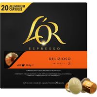 Café capsules L’Or Espresso Delizioso x20, en aluminium compatibles Nespresso