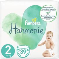 Couches Pampers Harmonie - Taille 2 (4-8 kg) - Lot de 4 - 39 couches