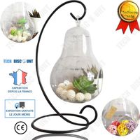 TD® Vase décoration design en verre transparent fer forgé mariage bureau en pot créatif suspendu boule cadeau ornements fleurs
