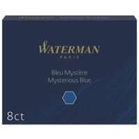 WATERMAN boîte de 8 cartouches longues, encre Bleu Mystère pour stylo plume