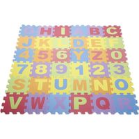 Tapis De Jeu Puzzle Mousse Alphabets Et Chiffres – 86 Pièces – 189 X 189 Cm