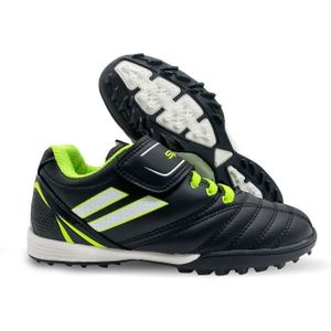 ECELEN Chaussures de Football Enfant à Crampons – Respirantes et Antidérapantes – Crampons Courts – Noir