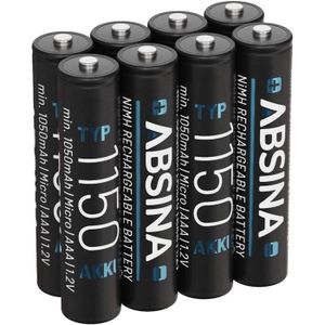 Kit 8 Piles Rechargeables EBL - 4 AA 2800mAh + 4 AAA 1100mAh, NiMH Neuves