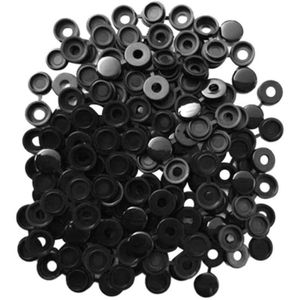 Noir YouU 100 pcs Plastique à vis cache-vis à clipser 12 mm，54 pcs Cache Vis Auto Adhésifs Vis Trou Autocollants pour Meubles 21mm（Blanc/Noir） 