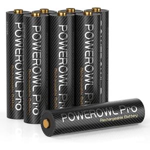 POWEROWL Lot de 4 piles C rechargeables avec chargeur de batterie à 4  baies, chargement rapide USB, pour piles rechargeables AA AAA C D Ni-MH  Ni-CD