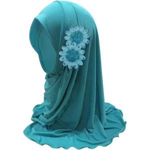 ECHARPE - FOULARD Foulard Musulman Hijab Arabe Pour Petite Fille Avec Fleurs, Chapeau De Prière Islamique Dubaï, Respirant, Protection Solaire[u1485]