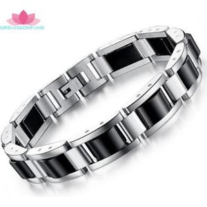 Oidea Bracelet Bracelet Homme Bracelet chaîne vélo en Acier Inoxydable Grande Largeur Poli Rouge 