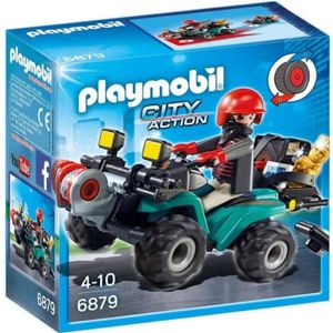 Playmobil - Pilote avec quad rouge