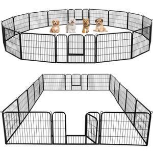 ENCLOS - CHENIL Enclos modulable avec 16 panneaux - Pour chiots, chiens, canard, lapin - Extérieur ou intérieur - Hauteur 60 cm