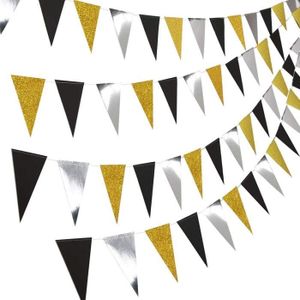 Bruant Banni/ère Costume pour Costume Pour Les F/êtes Danniversaire de Mariage de Jardin D/écoration de Classe Danniversaire 25M PTN Triangle Drapeau Guirlande D/écoration