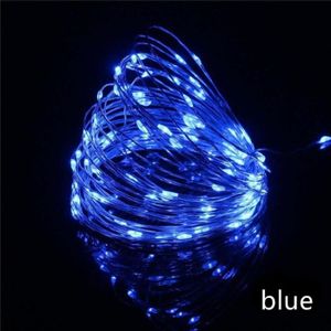 GUIRLANDE D'EXTÉRIEUR 10m bleu Guirlande lumineuse LED féerique avec piles, télécommande, étanche, clignotante, décoration'extérieu