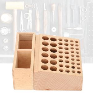 BOITE DE RANGEMENT Tbest boîte à outils en cuir 48 trous support de r
