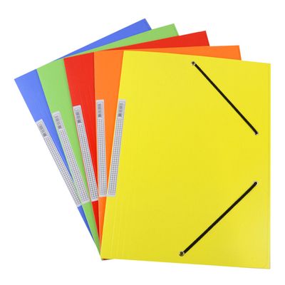 Rapesco Chemise Porte-documents A4+ Lot De 5 - 3 Rabats, Fermeture Élastique, Imperméable - Couleurs Assorties