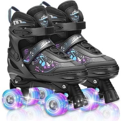 YUANYI Rollers Patin A Roulette Enfant Fille Garçon Flash Réglable Hommes  Femmes 2-10 Ans Roller Enfant Patins à roulettes,Blue-L（33-36）-set1 :  : Sports et Loisirs