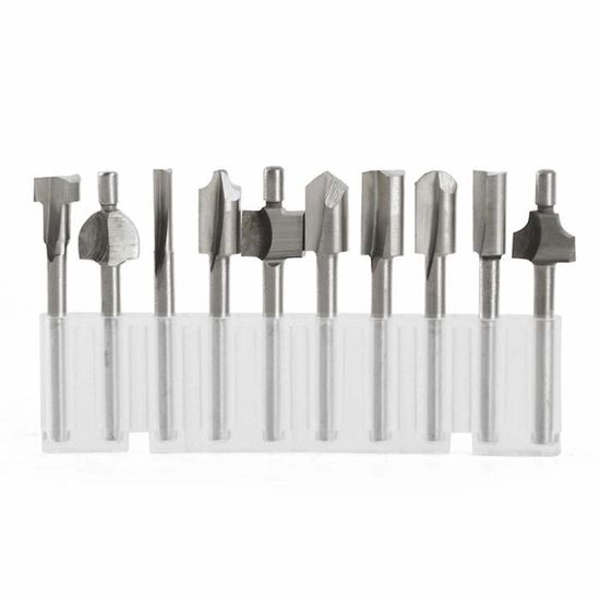 Lot 10 Fraises En Bout EFUTURETIME 4 Flûtes HSS - Ø2-12mm - Pour Aluminium, Bois, Plastique - Queue Cylindrique
