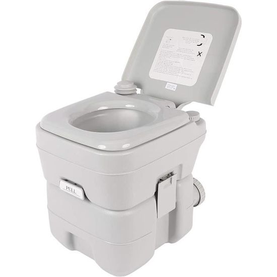 20L WC Toilette Portable, Toilette de Camping Portable Toilette de Voyage Amovible Caming-car Caravane pour Femme Enceinte/ âgée