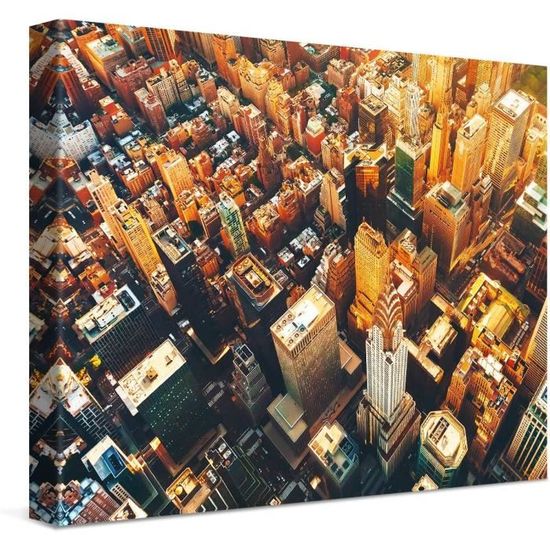 Impression Sur Toile New York 150x75cm - Paysage Urbain Moderne - Sans Cadre