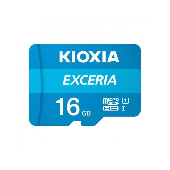 Carte Micro SD Kioxia 16Go Exceria UHS-I C10 R100 avec adaptateur