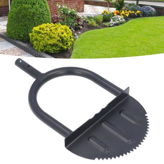 Coupe-Bordure Demi-Lune Acier Carbone - Outil Jardin Long Manche Pour Bordures Herbe Et Trottoir