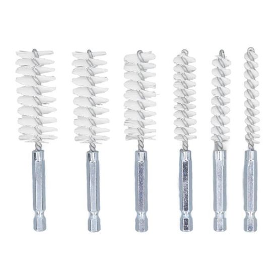 8PCS Pipe Brush 304 Stainless Steel Hex Shank Bore Cleaning Brushes Set For Debu