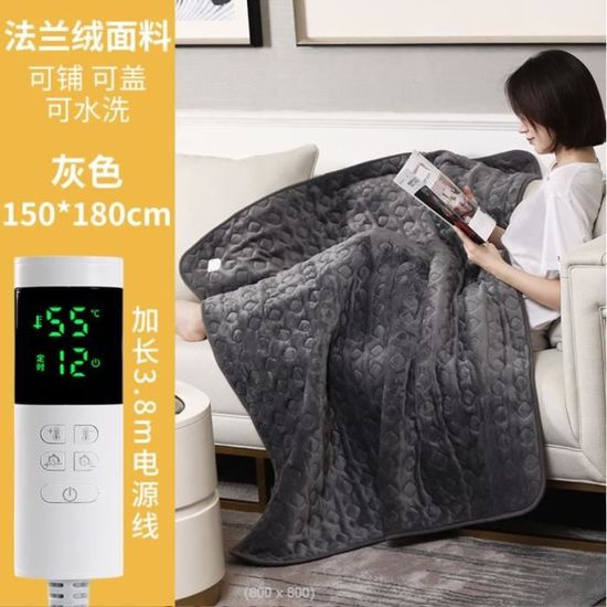 Guohaoi Couverture Chauffante Double 137x190cm - Blanc, Minuterie 10h, Lavable Et Hyper Douce