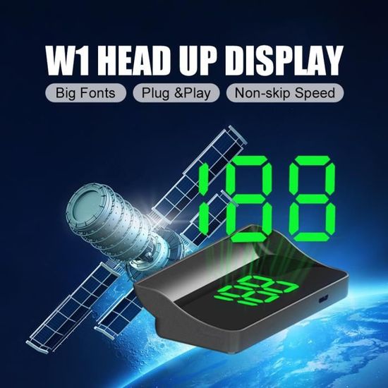 Haptufer - Compteur De Vitesse GPS HUD Pour Voiture - Affichage Tête Haute - USB Plug & Play - Noir