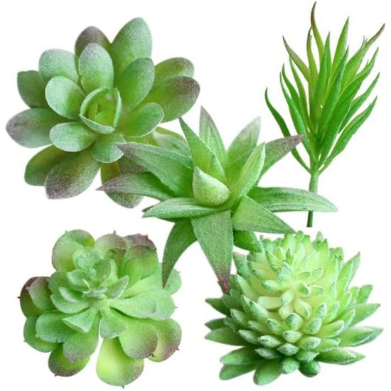 Lot 5 Mini Plantes Artificielles – Aloe Griffe D’Aigle, Langue De Serpent, Agave, Eucalyptus & Succulente, Déco Bureau Chambre Sans Entretien