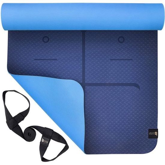 Tapis De Yoga Premium TPE Antidérapant 183x61x0,6cm - Écologique Et Confortable