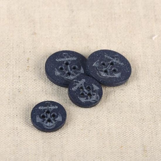 Lot De 6 Boutons Vintage Plastique Bleu Sarcelle - Diamètre 19.5mm, Années 50, Occasion