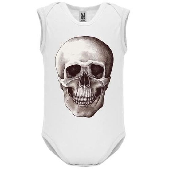 Body Bébé - Manche Longue - Bébé Garçon - Bleu - TETE DE MORT