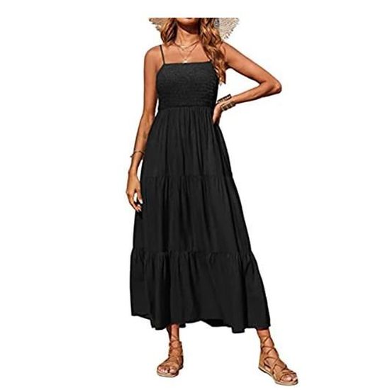 Femme Casual Maxi Robe Longue De Plage Soirée Fluide Sans Manches Ete Robe Tunique,vert,XL Femme Casual Maxi Robe Longue De Plage Soirée Fluide Sans Manches Ete Robe Tunique,vert,XL
