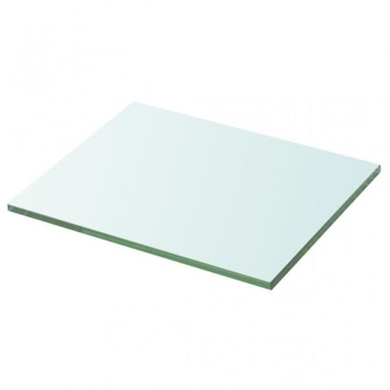 Panneau étagère En Verre Trempé 20x25 Cm - Pour Mur à Lattes, Charge 15 Kg, Transparent, Facile à Nettoyer