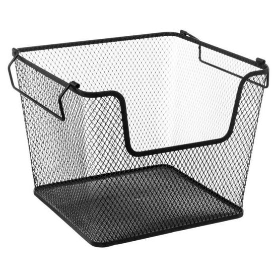 Corbeille Carrée Mayaj Avec Anse - Noir - Rangement Déco
