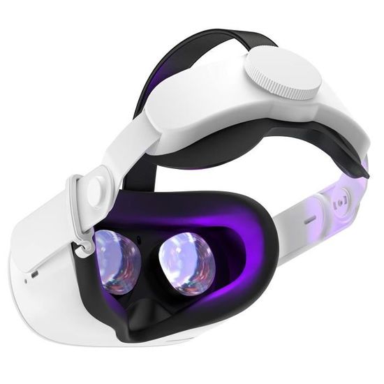 Sangle De Tête Pour Oculus Quest 2 - Support T Réglable - Confort Amélioré - Blanc - Shinekoo