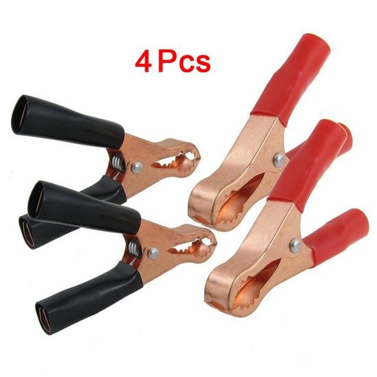 4PCS Rouge Noir Voiture Pinces Crocodile Batterie Pinces Crocodile Clip 50 A 80 mm