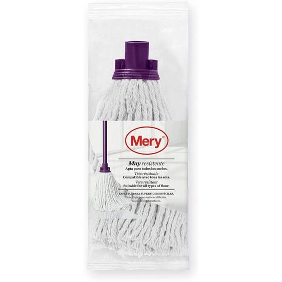 Mery Balai Microfibre Premium - Perche Télescopique Alu, Pivote 180°, Lavable, Gris/Noir