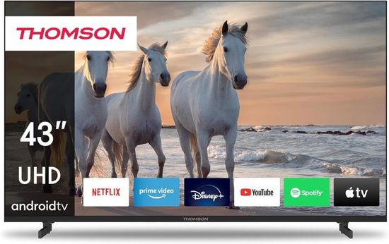 Téléviseur LED Smart 4K UHD Thomson 43" (109 cm) Android – 43UA5S13 - Netflix, Prime Video, Disney+
