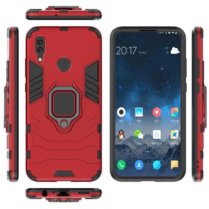 Coque Huawei P Smart 2019, étui de téléphone portable + protecteur d'écran, compatible avec le support de voiture magnétique (s