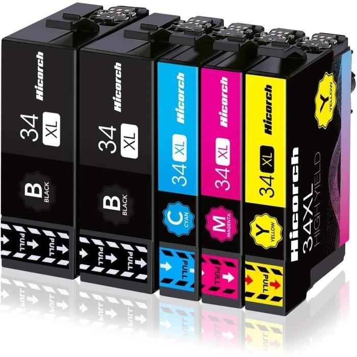 Pack 5 Cartouche d encre compatible pour Epson 34XL 34XL Grande Capacité pour Epson Workforce Pro WF-3720DWF WF-3725DWF