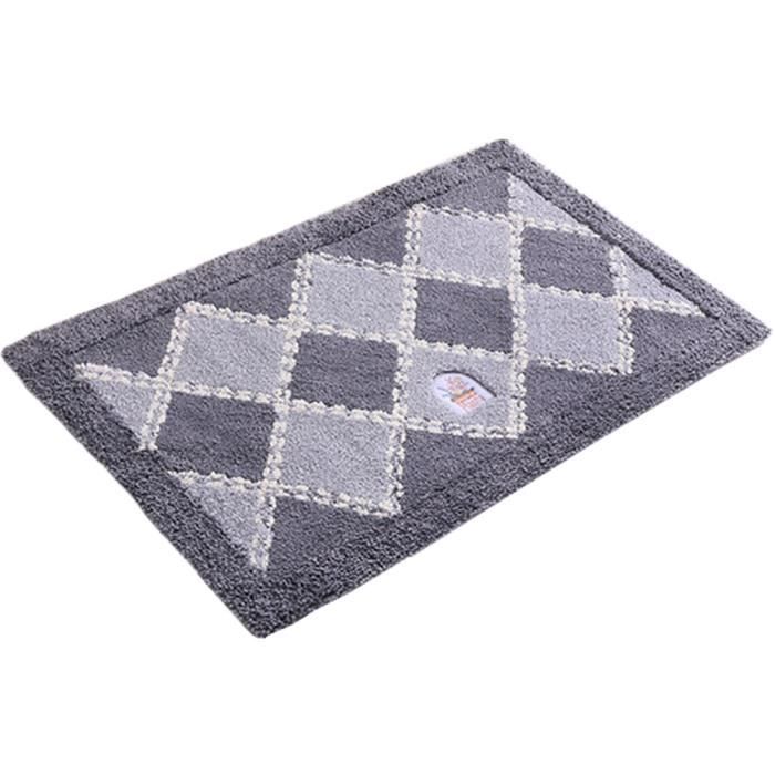 Absorbant antidérapant Paillasson Paillasson entrée Mat tapis de sol Grille/Gris