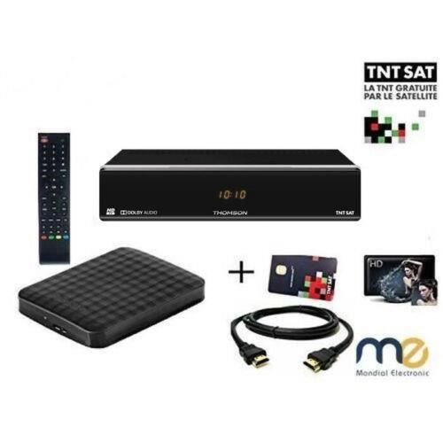 PACK RÉCEPTEUR THOMSON THS 804, DÉMODULATEUR SATELLITE HD TNTSAT, DISQUE DUR 1TO