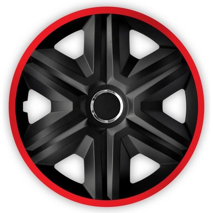 Enjoliveurs de roues 16- rouge FAST LUX lot de 4 piéces