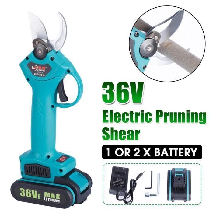 TEMPSA 36V Sécateur électrique Sans Fil Pro Coupe de branche 25 mm (prise américaine) 2 Batteries