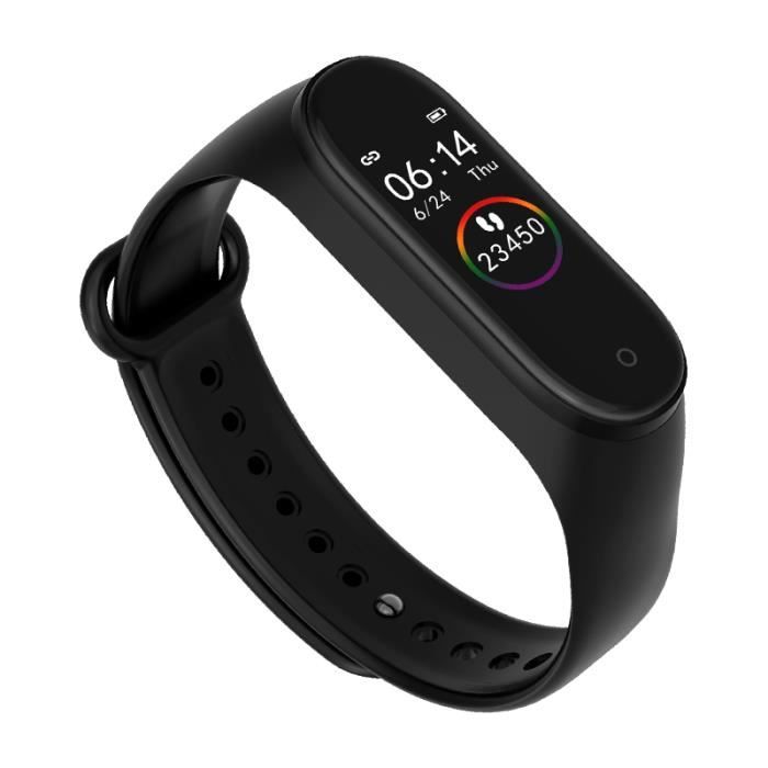 M4 Band Music Smart Bracelet 0,95 -Bracelet de sport imperméable AMOLED 50M noir