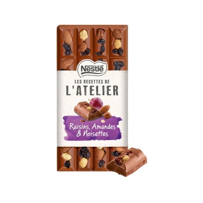 Tablette de chocolat au lait raisins amande Nestlé - 170g