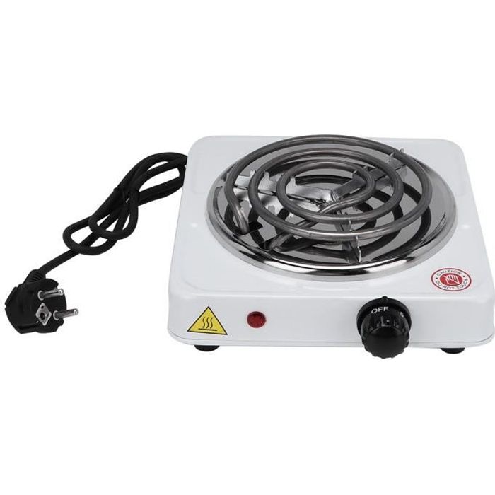 AYNEFY Cuisinière électrique Plaque chauffante pour cuisinière électrique portable mini 1000W domestique blanc (prise UE
