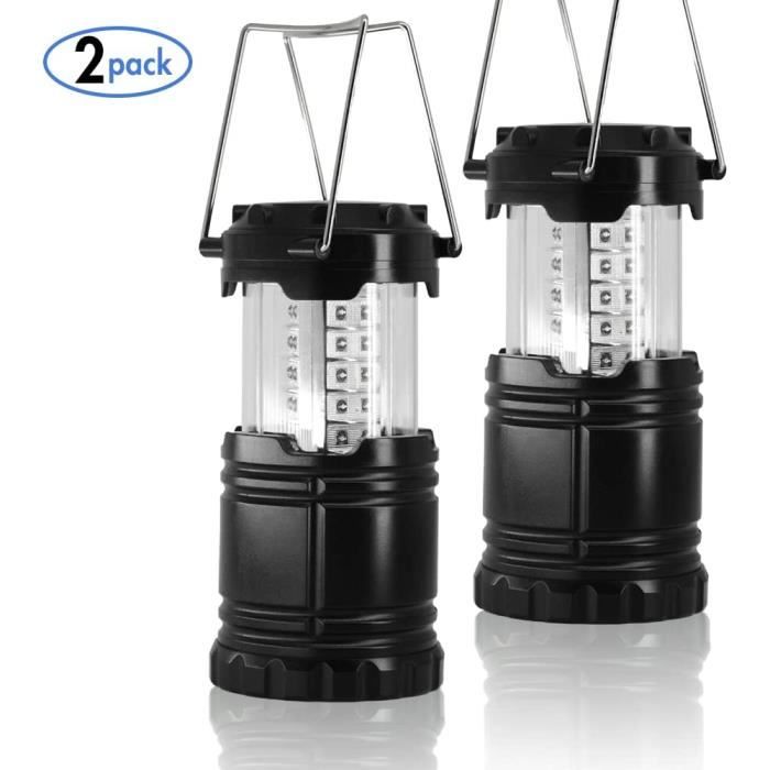 Lanternes de camping LED Pliable Lot de 2 Lampe Camping pour Eclairage Extéieur Camping, Randonnée, Jardin, Pêche, Urgence