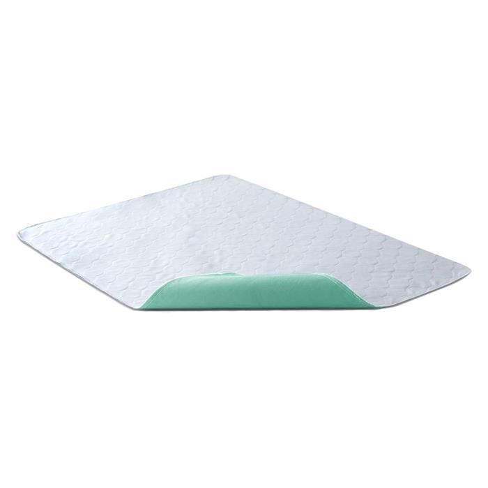 Bedecor 2×Lavable Etanche Lit Pad Incontinence Matelas antibactérien,anti-acariens,pour Bébé Enfants Adultes Vert 70x90cm