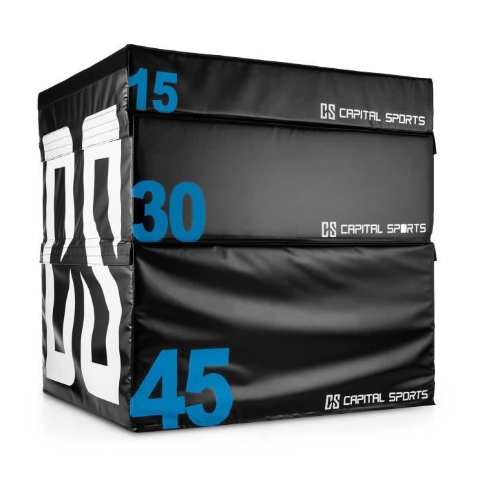 CAPITAL SPORTS Rookso Set Soft Jump Box : 3 boîtes plyométriques : exercices core & cross-training (3 hauteurs : 15cm - 30cm - 4...