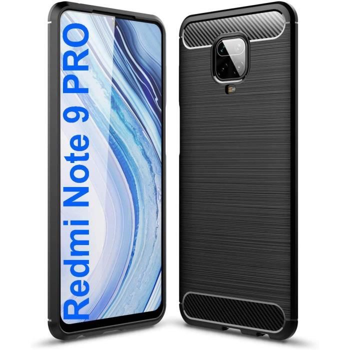 Coque pour Xiaomi Redmi Note 9S , Coque Silicone Anti-Choc Anti-Rayure Gel Case - Noir